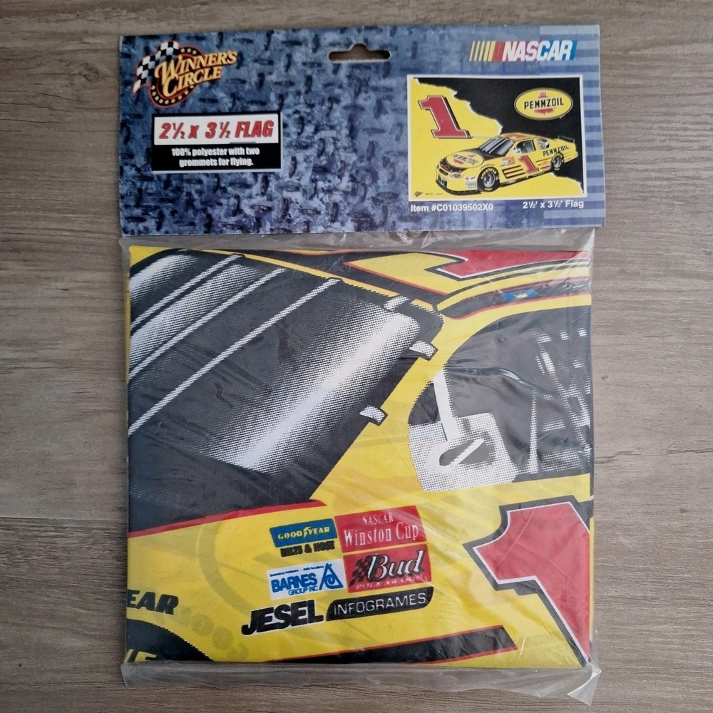 VTG Winner's Circle Two Sided Decorative Flag 28"x 40" Pennzoil #1 Nascar Racing